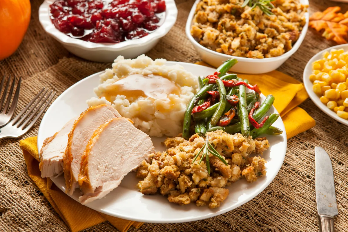 Thanksgiving dinner plate