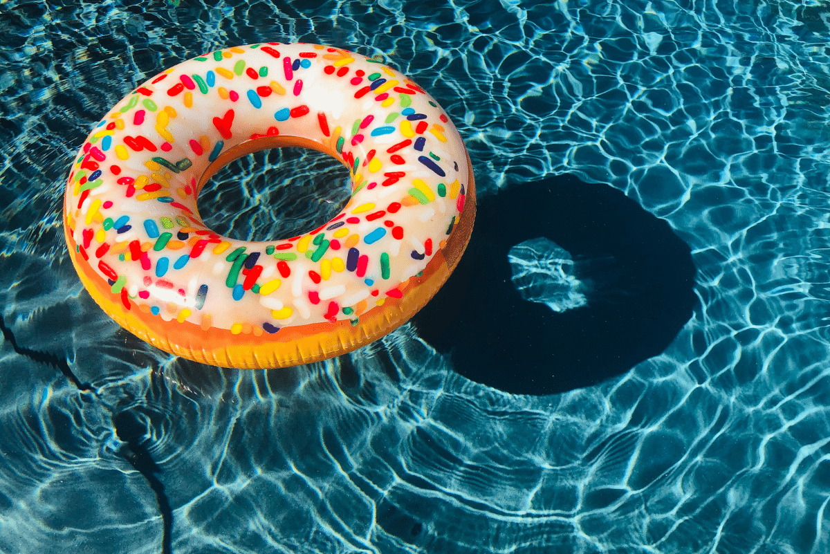 Donut float in a pool